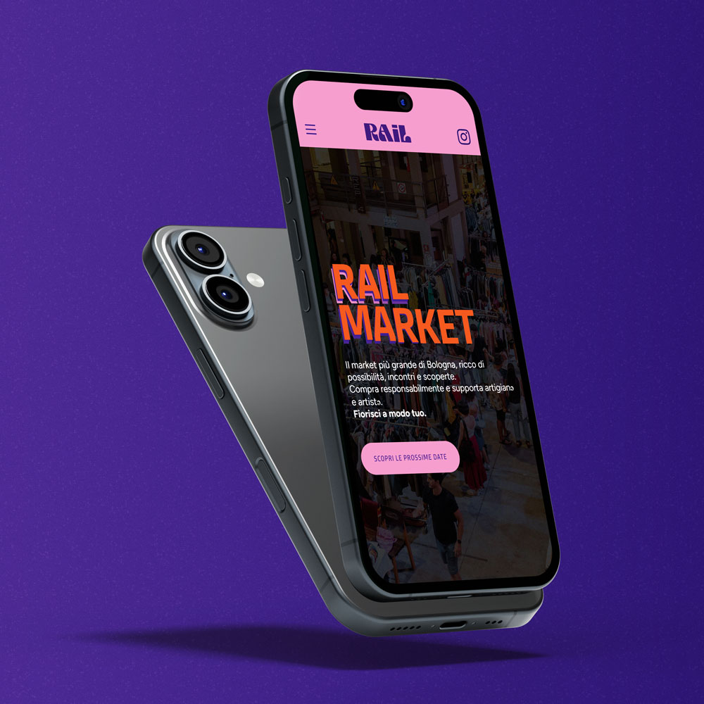 Schermata telefono homepage Rail Market