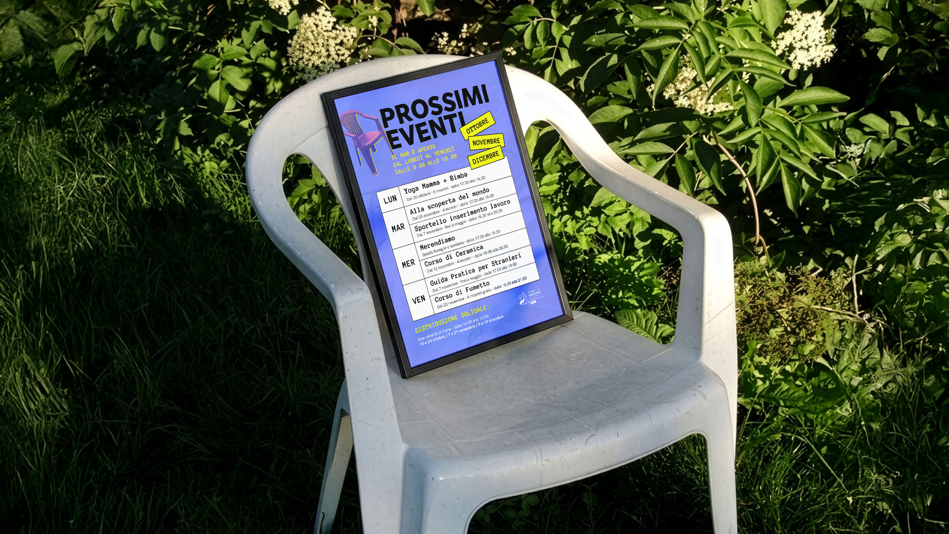 Volantino del programma mensile di Senza Pretese